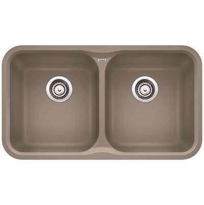 Blanco 401144- VISION U 2 Undermount Kitchen Sink, SILGRANIT®, Truffle | FaucetExpress.ca