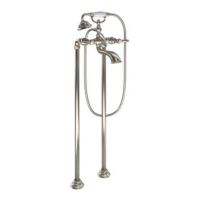 Moen S22110BN- Weymouth 2-Handle Claw Foot Tub Floor Mount Tub Filler with Hand Shower in Brushed Nickel