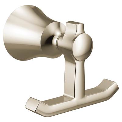 Moen YB0303NL- Flara Polished Nickel Double Robe Hook