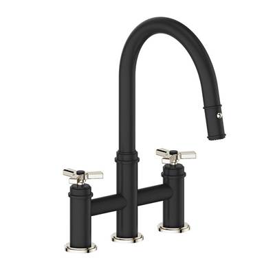 Vogt KF.17ZN.1312.PB- Zehn Bridge Kitchen Faucet Polished Nickel Matte Black