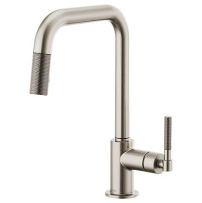 Brizo 63053LF-SS- Square Spout Pull-Down, Knurled Handle | FaucetExpress.ca