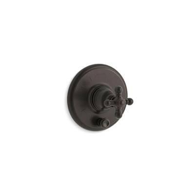 Kohler T72768-3-2BZ- Artifacts® Rite-Temp® valve trim with push-button diverter and cross handle, valve not included | FaucetExpress.ca