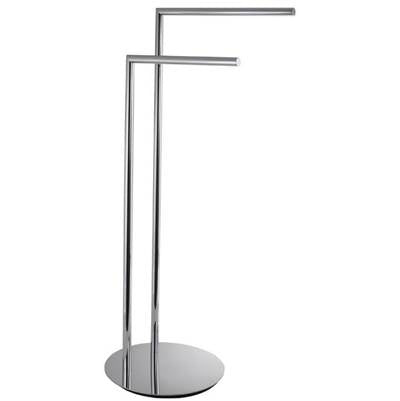 Laloo 9003 C- Double Bar Floor Towel Stand - Chrome | FaucetExpress.ca