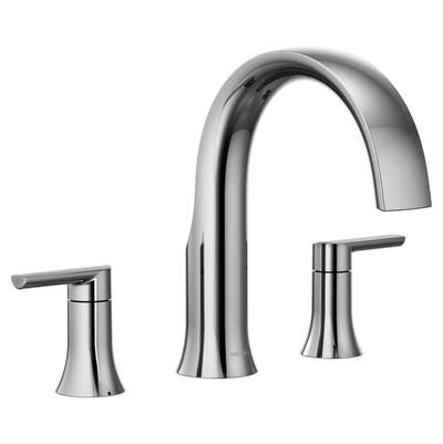 Moen TS983- Doux 2-Handle Deck Mount Roman Tub Faucet Trim Kit in Chrome (Valve Not Included)