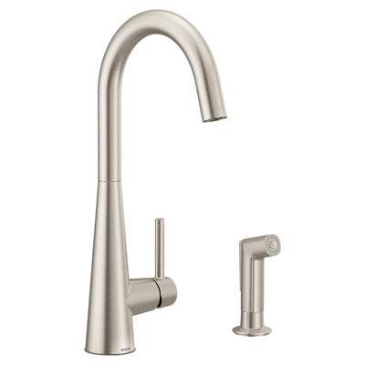 Moen 7870SRS- Sleek Single-Handle Standard Kitchen Faucet with Side Sprayer in Spot Resist Stainless