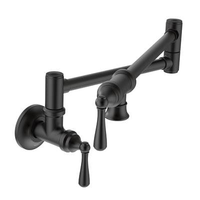 Moen S664BL- Wall Mounted Swing Arm Potfiller in Matte Black