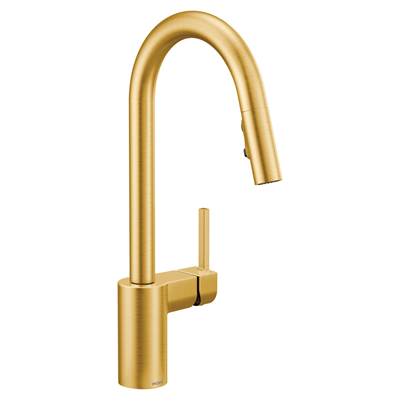Moen 7565BG- Align Single-Handle Pull-Down Sprayer Kitchen Faucet with Reflex and Power Clean in Brushed Gold