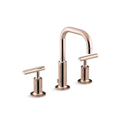 Kohler 14406-4-RGD- Purist® Widespread bathroom sink faucet with low lever handles and low gooseneck spout | FaucetExpress.ca