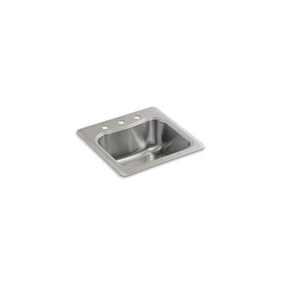 Kohler 3363-3-NA- Staccato 20'' x 20'' x 8-5/16''top-mount single-bowl bar sink with 3 faucet holes | FaucetExpress.ca