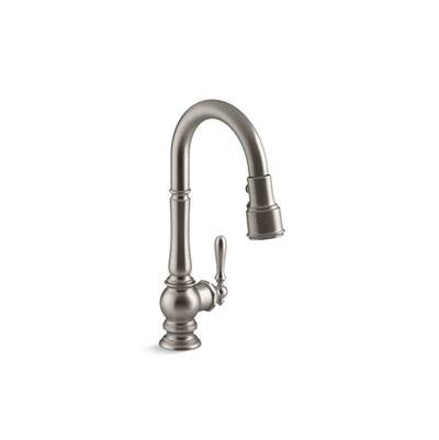 Kohler 99261-VS- Artifacts® single-hole kitchen sink faucet with 16'' pull-down spout and turned lever handle, DockNetik magnetic docking system, and  | FaucetExpress.ca