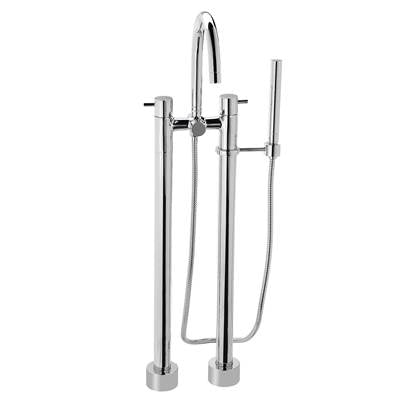Toto TB100DF#BN- Double-Handle Freestanding Tub Filler Brushed Nickel | FaucetExpress.ca