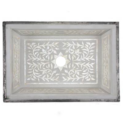 Linkasink MI02 - Floral Mother of Pearl Inlay - Undermount