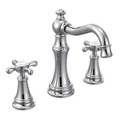 Moen TS42114- Weymouth 8 in. Widespread 2-Handle High-Arc Bathroom Faucet Trim Kit in Chrome (Valve Not Included)