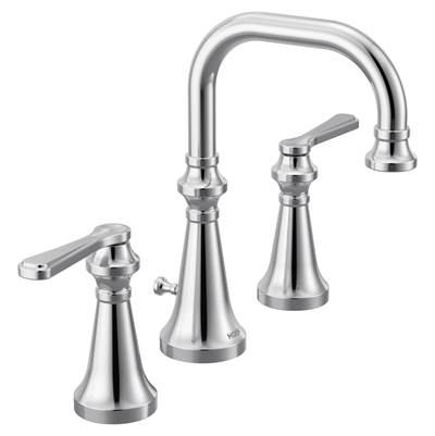 Moen TS44102- Colinet Traditional Two-Handle Widespread High-Arc Bathroom Faucet with Lever Handles, Valve Required, in Chrome