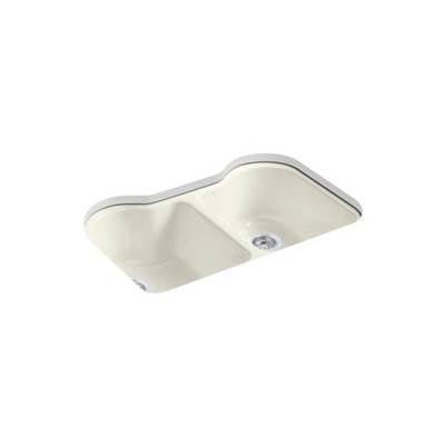 Kohler 5818-5U-96- Hartland® 33'' x 22'' x 9-5/8'' Undermount double-equal kitchen sink with 5 faucet holes | FaucetExpress.ca