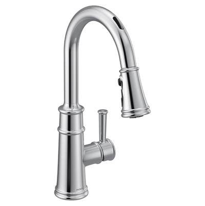 Moen 7260EVC- Belfield Smart Faucet Touchless Pull Down Sprayer Kitchen Faucet With Voice Control And Power Boost, Chrome