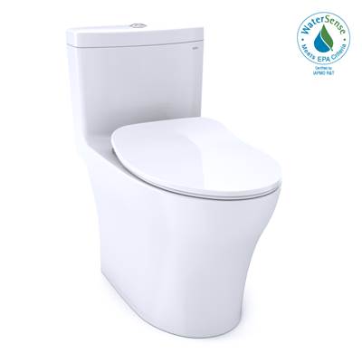 Toto MS646234CEMFGN#01- Toto Aquia Iv One-Piece Elongated Dual Flush 1.28 And 0.9 Gpf Universal Height Washlet+ Ready Toilet With Cefiontect Cotton White