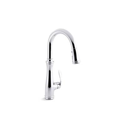 Kohler 560-CP- Bellera® single-hole or three-hole kitchen sink faucet with pull-down 16-3/4'' spout and right-hand lever handle, DockNetik magnetic  | FaucetExpress.ca