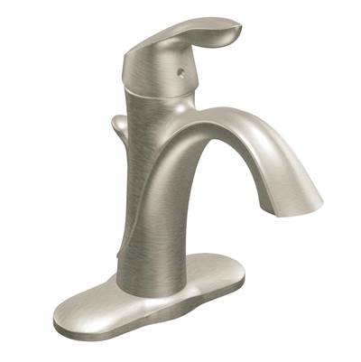 Moen 6400BN- Eva Single Hole Single Handle High-Arc Bathroom Faucet in Brushed Nickel