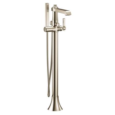 Moen S931NL- Flara One-Handle Freestanding Floor Mount Tub Filler with Handshower, Polished Nickel