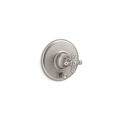 Kohler T72768-3-BN- Artifacts® Rite-Temp® valve trim with push-button diverter and cross handle, valve not included | FaucetExpress.ca