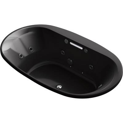 Kohler 5718-XHGH-7- Underscore Oval 72-in X 42-in Heated Bubblemassage Air Bath With Whirlpool, Center Drain | FaucetExpress.ca