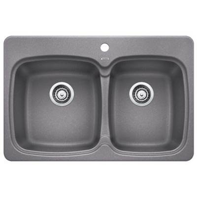Blanco 401670- VIENNA 210 Drop-in Kitchen Sink, SILGRANIT®, Metallic Gray | FaucetExpress.ca