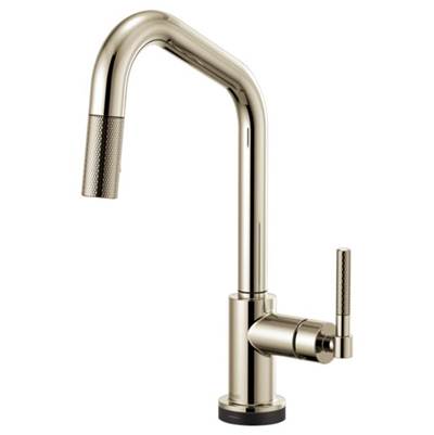 Brizo 64063LF-PN- Angled Spout Pull-Down With Smarttouch, Knurled Handle | FaucetExpress.ca