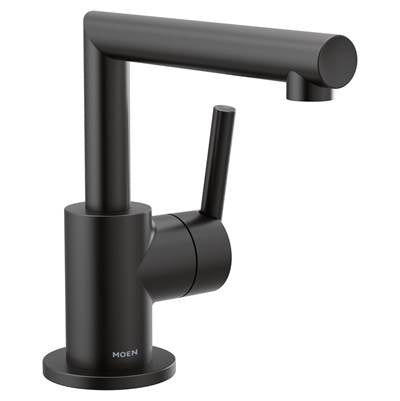Moen S43001BL- Arris One-Handle Single Hole Modern Bathroom Faucet, Matte Black