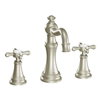 Moen TS42114BN- Weymouth 8 in. Widespread 2-Handle High-Arc Bathroom Faucet Trim Kit in Brushed Nickel (Valve Not Included)