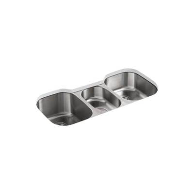 Kohler 3166-NA- Undertone® 41-5/8'' x 20-1/8'' x 9-1/2'' Undermount triple-bowl kitchen sink | FaucetExpress.ca