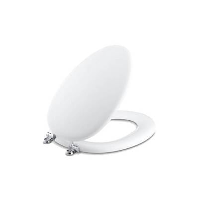 Kohler 4701-CP-0- Kathryn® elongated toilet seat with Polished Chrome hinges | FaucetExpress.ca