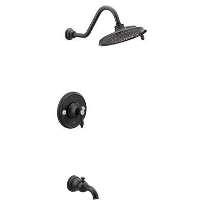 Moen TS32104BL- Weymouth Posi-Temp Tub and Shower Trim Kit, Valve Required, including 9-Inch 2-Spray Rainshower, Matte Black