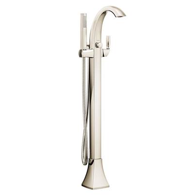 Moen 695NL- Voss One-Handle Freestanding Floor Mount Tub Filler With Handshower, Polished Nickel