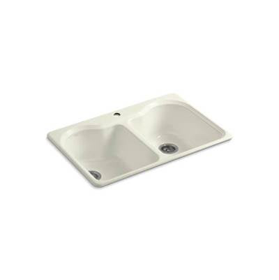 Kohler 5818-1-96- Hartland® 33'' x 22'' x 9-5/8'' top-mount double-equal kitchen sink with single faucet hole | FaucetExpress.ca