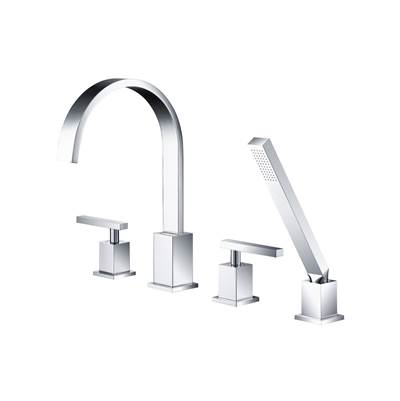 Isenberg 150.2400CP- 4 Hole Deck Mounted Roman Tub Faucet With Hand Shower | FaucetExpress.ca