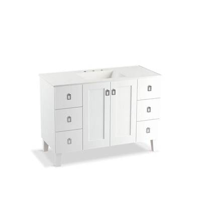 Kohler 99535-LG-1WA- Poplin® 48'' bathroom vanity cabinet with legs, 2 doors and 6 drawers | FaucetExpress.ca