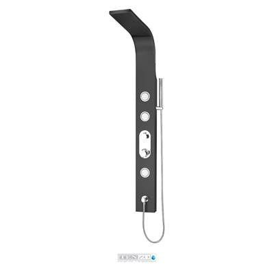 Tenzo ETZST-52-MB/R35 - Shwr Col. Stain. Steel Evolo [Sh. Head 3 Jets Diverter Spout] Pres. Balanced/Div. Black Mat Finish