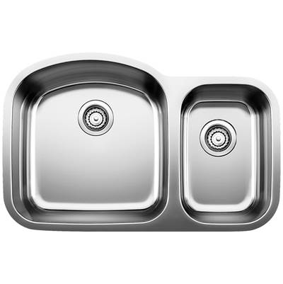 Blanco 401027- STELLAR U 1 ½ Undermount Kitchen Sink, Stainless Steel | FaucetExpress.ca