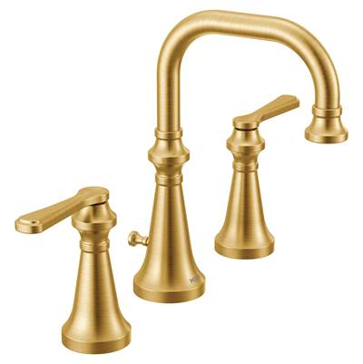 Moen TS44102BG- Colinet Traditional Two-Handle Widespread High-Arc Bathroom Faucet with Lever Handles, Valve Required, in Brushed Gold