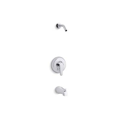 Kohler TLS98007-4-CP- July Rite-Temp® bath and shower valve trim with lever handle and slip fit spout, less showerhead | FaucetExpress.ca