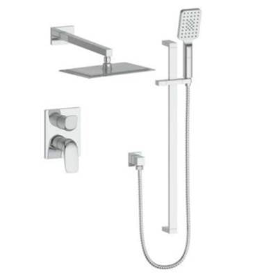 Vogt SET.AU.210.218.CC- Antau 2-Way Pressure Balanced Set - Rainhead and Handheld - 8' Ceiling Arm Chrome