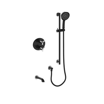 Vogt SET.Z3.220.500.SB- 2-Way Thermostatic Set - Handheld and Spout Stainless Steel Matte Black