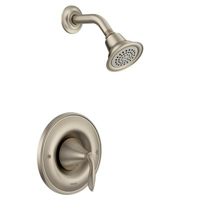 Moen T2132EPBN- Eva 1-Handle Posi-Temp Shower Only Trim Kit with Eco-Performance Showerhead in Brushed Nickel (Valve Not Included)
