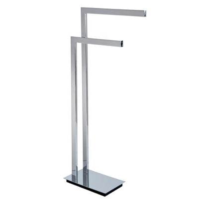 Laloo 9000 BN- Double Bar Floor Towel Stand - Brushed Nickel | FaucetExpress.ca