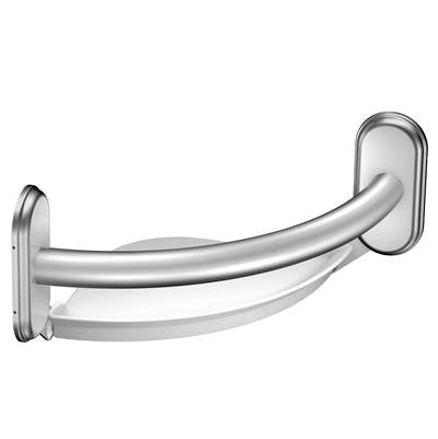 Moen LR2354DCH- Grab Bar Chrome 9'' Grab Bar With Corner Shelf - FaucetExpress.ca