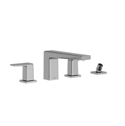 Toto TBG10202U#CP- TOTO GB Two-Handle Deck-Mount Roman Tub Filler Trim with Handshower, Polished Chrome - TBG10202U#CP | FaucetExpress.ca