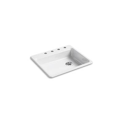 Kohler 5479-4-0- Riverby® 25'' x 22'' x 5-7/8'' top-mount single-bowl kitchen sink | FaucetExpress.ca