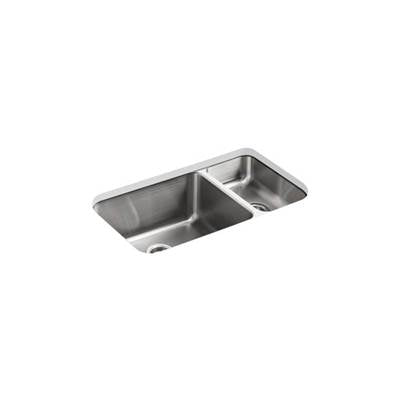 Kohler 3174-NA- Undertone® 31-1/2'' x 18'' x 9-3/4'' Undermount high/low double-bowl kitchen sink | FaucetExpress.ca