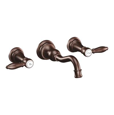 Moen TS42106ORB- Weymouth 2-Handle Wall Mount High Arc Bathroom Faucet in Oil Rubbed Bronze (Valve Sold Separately)